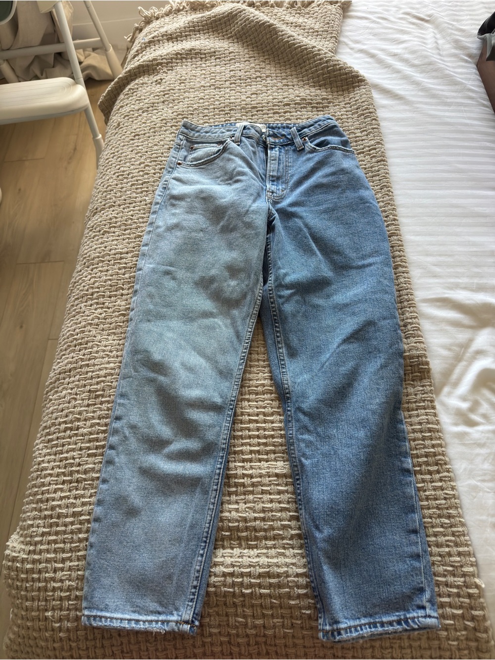 Abercrombie & Fitch Two-Tone Light and Dark Blue Straight Leg Jeans